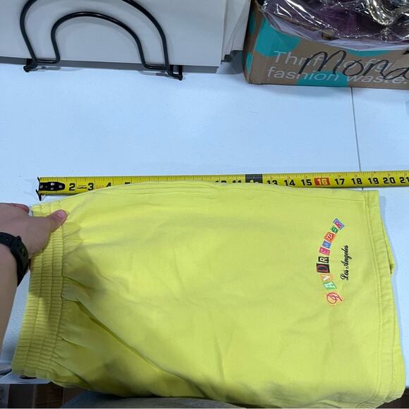 New! Daydreamer Hi-Frequency BF Boyfriend Sweat Shorts in Citron Yellow Size 1X - Picture 8 of 8